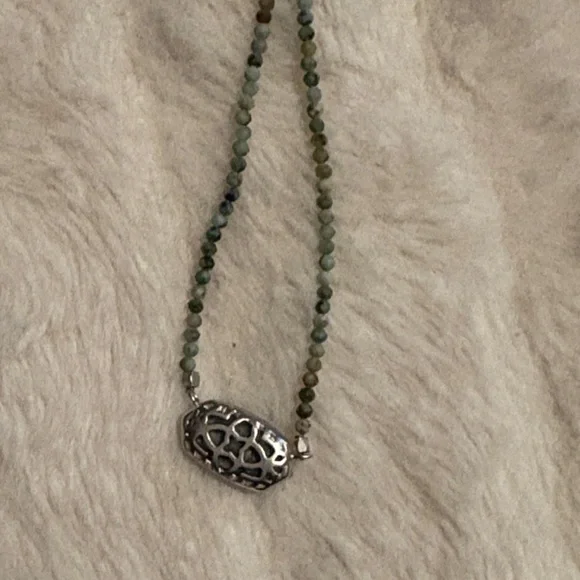 Kendra Scott Beaded Green / Turquoise Stone Pendant Necklace - Women's Jewelry - Picture 4 of 4